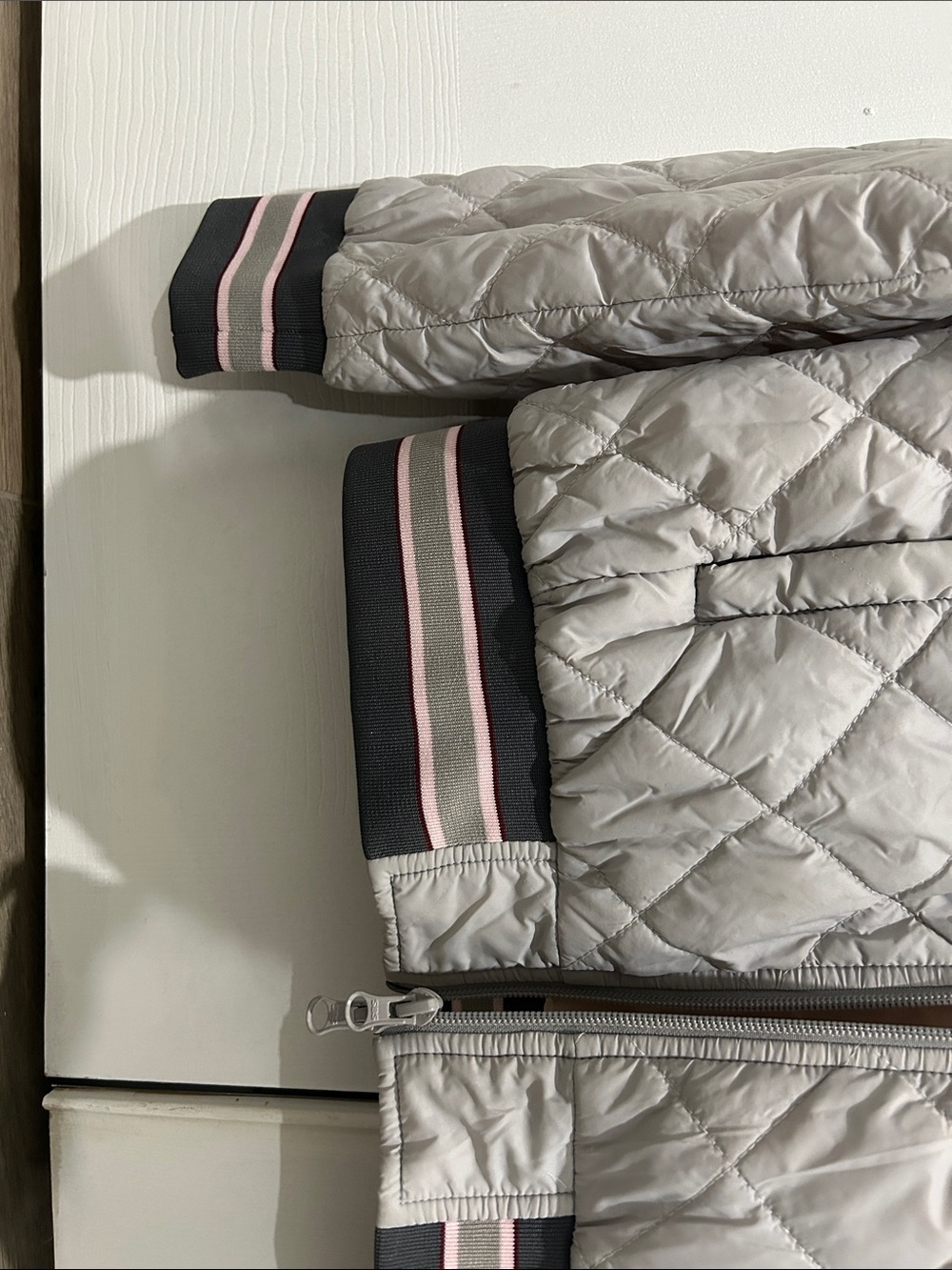 Quilted Bomber Jacket in Light Gray - HKM - Picture 5 of 5